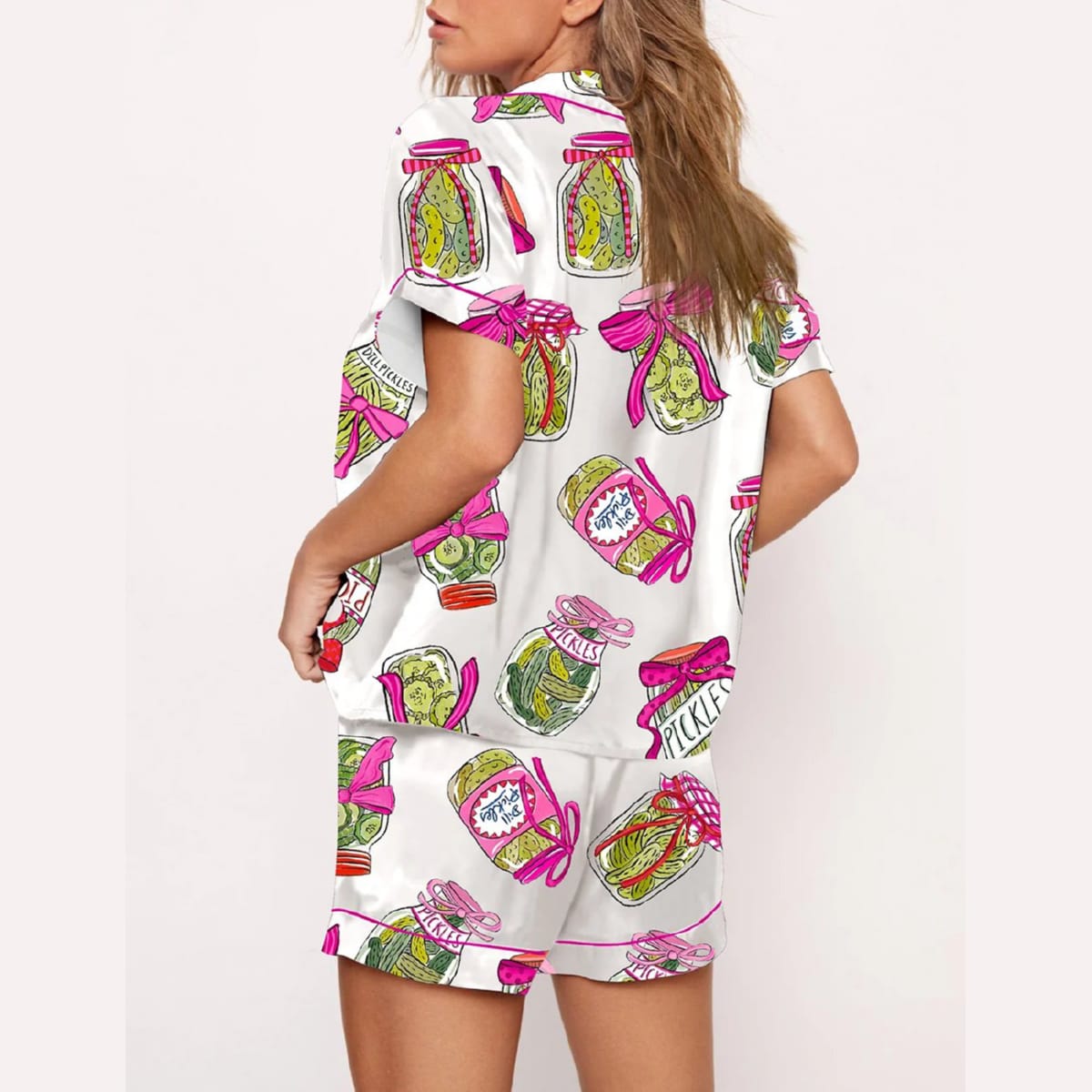 Pickle Lover Pink Bows Pajama Set - Image 2