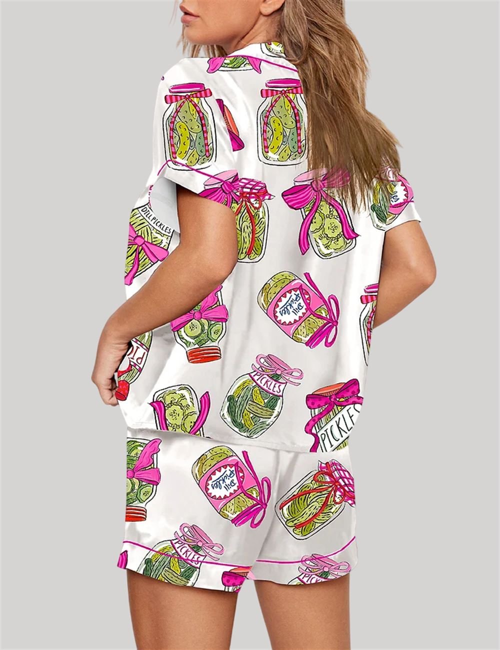 Pickle Lover Pink Bows Pajama Set - Image 2
