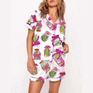 Pickle Lover Pink Bows Pajama Set