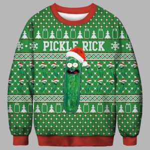 Alternative view of Pickle Rick Ugly Christmas Sweater - gullprint.com