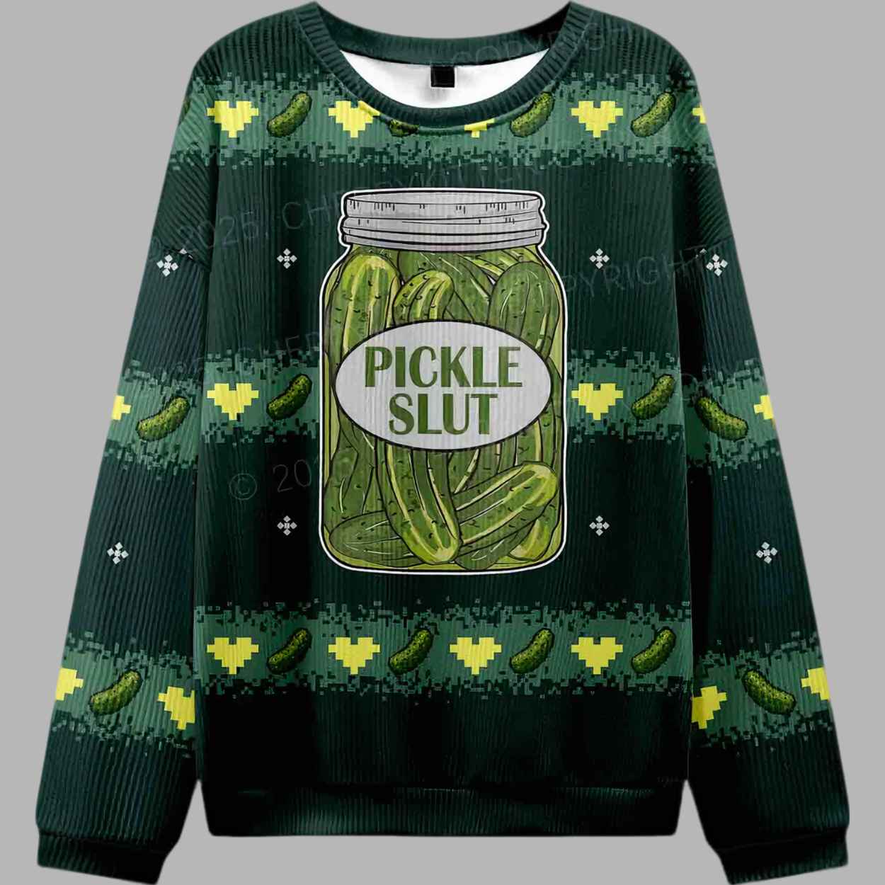 Pickle Slut Y2K Ugly Christmas Sweater - gullprint.com