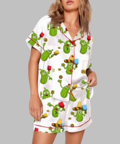 Alternative view of Pickleball Cartoon Pajama Set