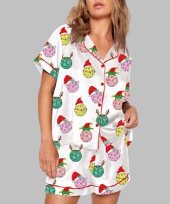 Alternative view of Pickleball Christmas Ball Pajama Set