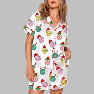 Alternative view of Pickleball Christmas Ball Pajama Set
