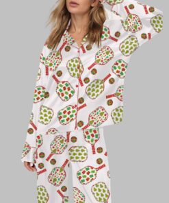 Pickleball Christmas Satin Pajama Set