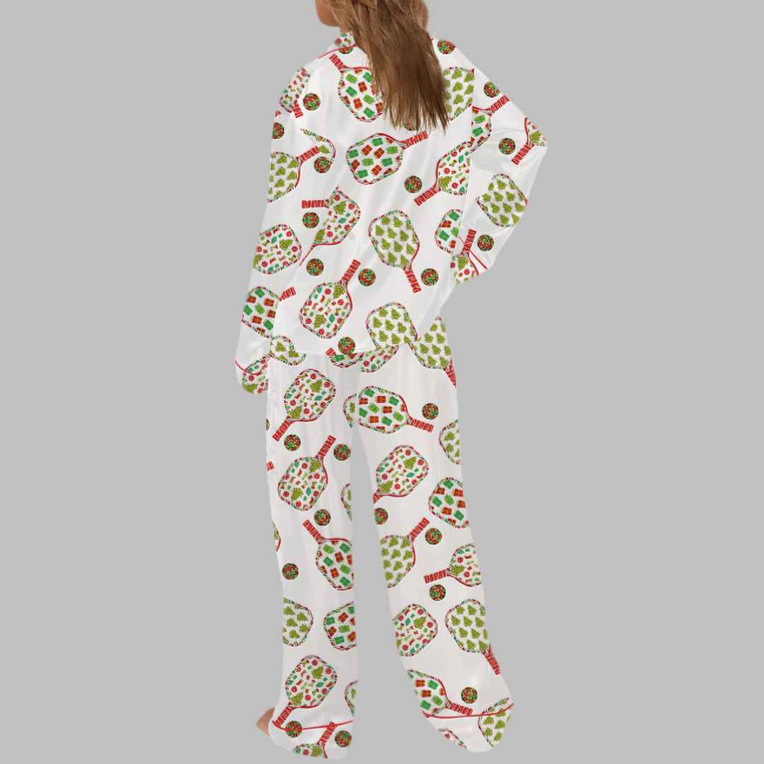 Pickleball Christmas Satin Pajama Set - Image 3