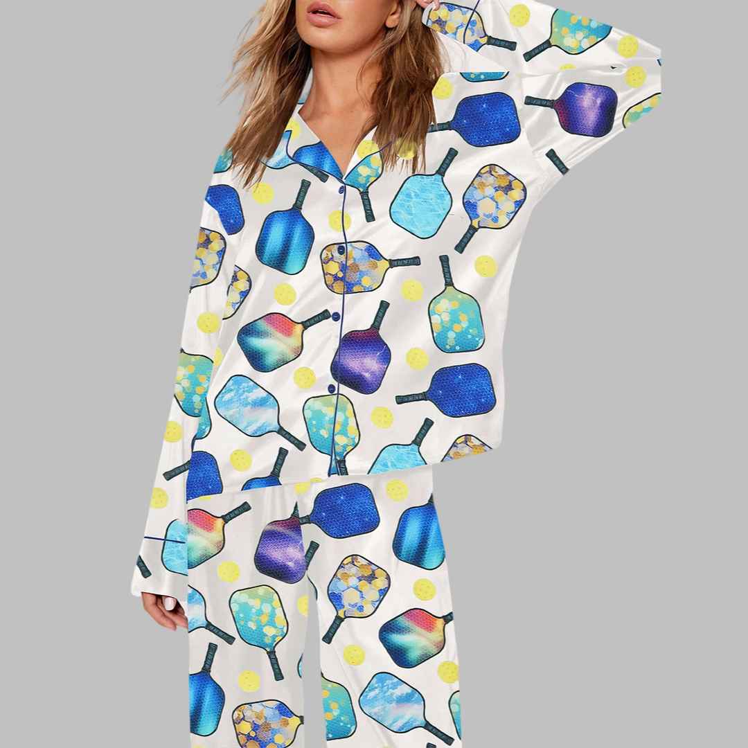 Pickleball Paddles And Balls Pajama Set