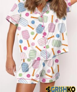 Pickleball Watercolor Satin Pajama Set