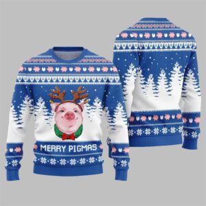 Alternative view of Pig Merry Pigmas Ugly Sweater 2025 Christmas - Grishko.com