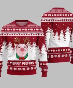 Pig Merry Pigmas Ugly Sweater 2025 Christmas 