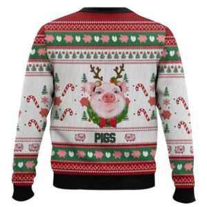 Alternative view of Pigs Santa Hat Ugly Christmas Sweater