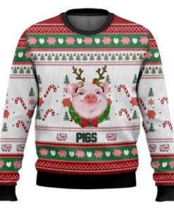 Pigs Santa Hat Ugly Christmas Sweater
