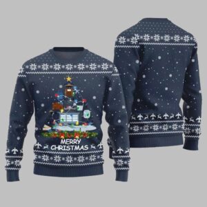 Alternative view of Pilot Merry Christmas Tree Ugly Sweater Christmas 2025 - Grishko.com