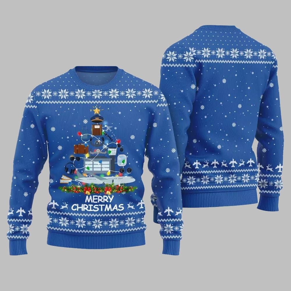 Pilot Merry Christmas Tree Ugly Sweater Christmas 2025 - Grishko.com