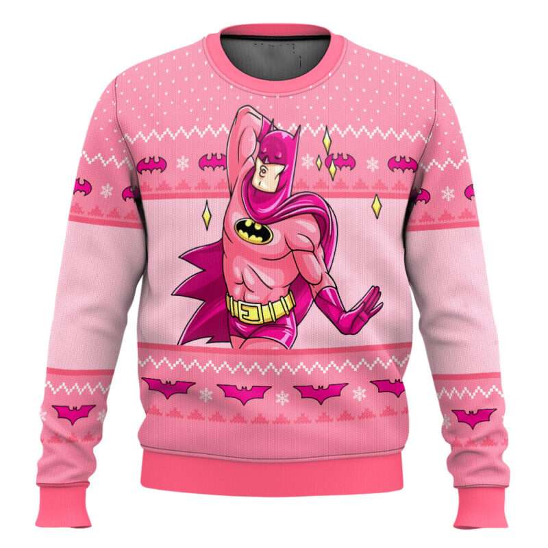 Pink Batman Ugly Christmas Sweater