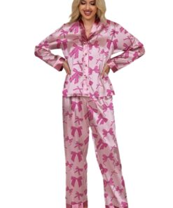 Pink Bow Long Sleeve Pajama Set