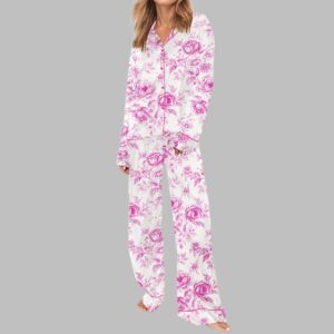 Alternative view of Pink Chinoiserie Floral Pajama Set