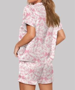 Alternative view of Pink Coquette Bows Floral Pattern Pajama Set