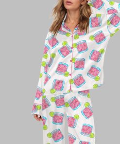 Alternative view of Pink Tequila Paloma Watercolor Pajama Set