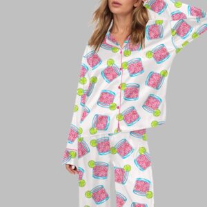 Alternative view of Pink Tequila Paloma Watercolor Pajama Set