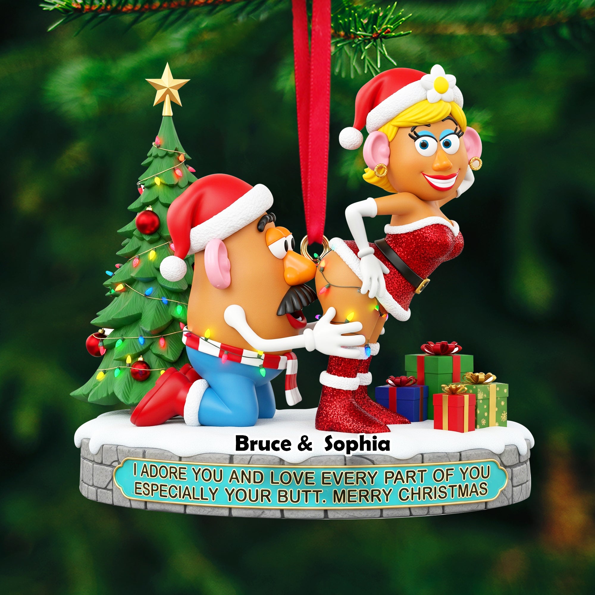 Playful Animated Ornament - Personalized Gifts For Couple 07ohlu150925 - Image 4