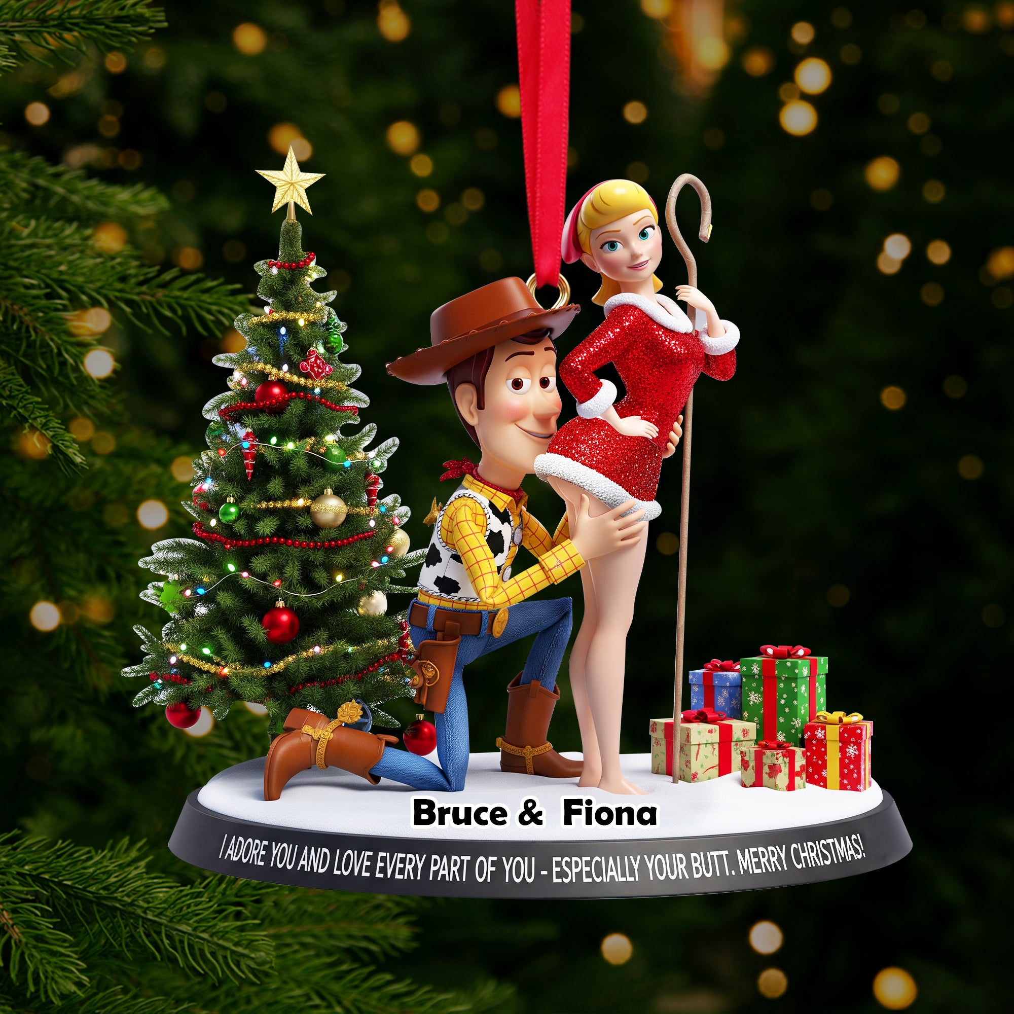 Playful Animated Ornament - Personalized Gifts For Couple 07ohlu150925