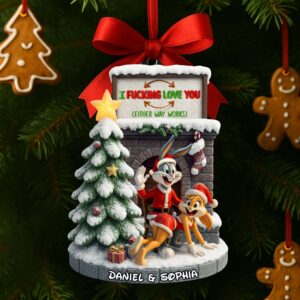 Alternative view of Playful Cartoon Couple Ornament - Personalized Christmas Gifts For Couple 06OHLU280825