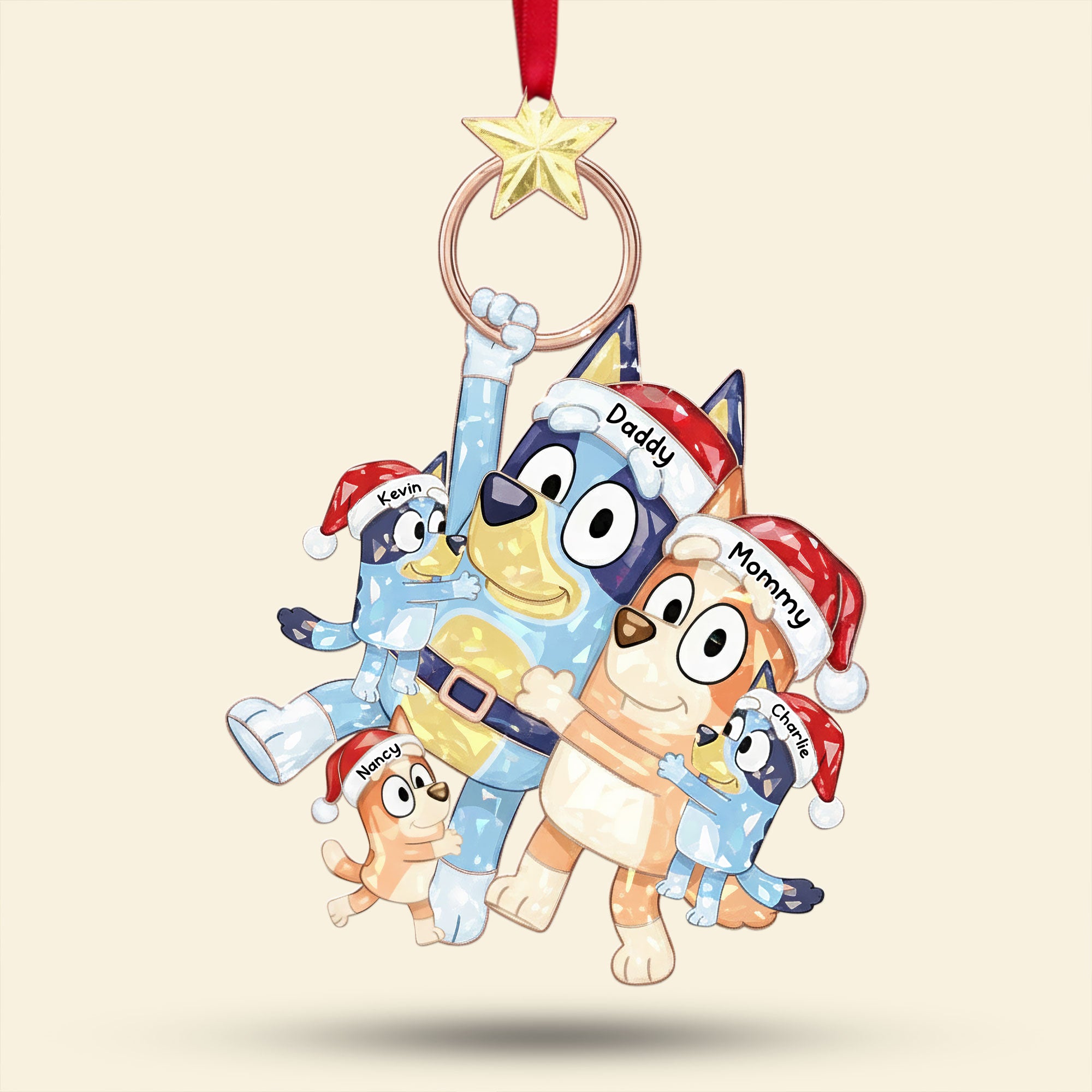 Playful Cartoon Family Tree Ornament, Personalized Gifts For Family 05qhti240925 - Image 3