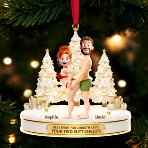 Alternative view of Playful Couple Acrylic Ornament - Personalized Gift For Couples 02OHLU051125