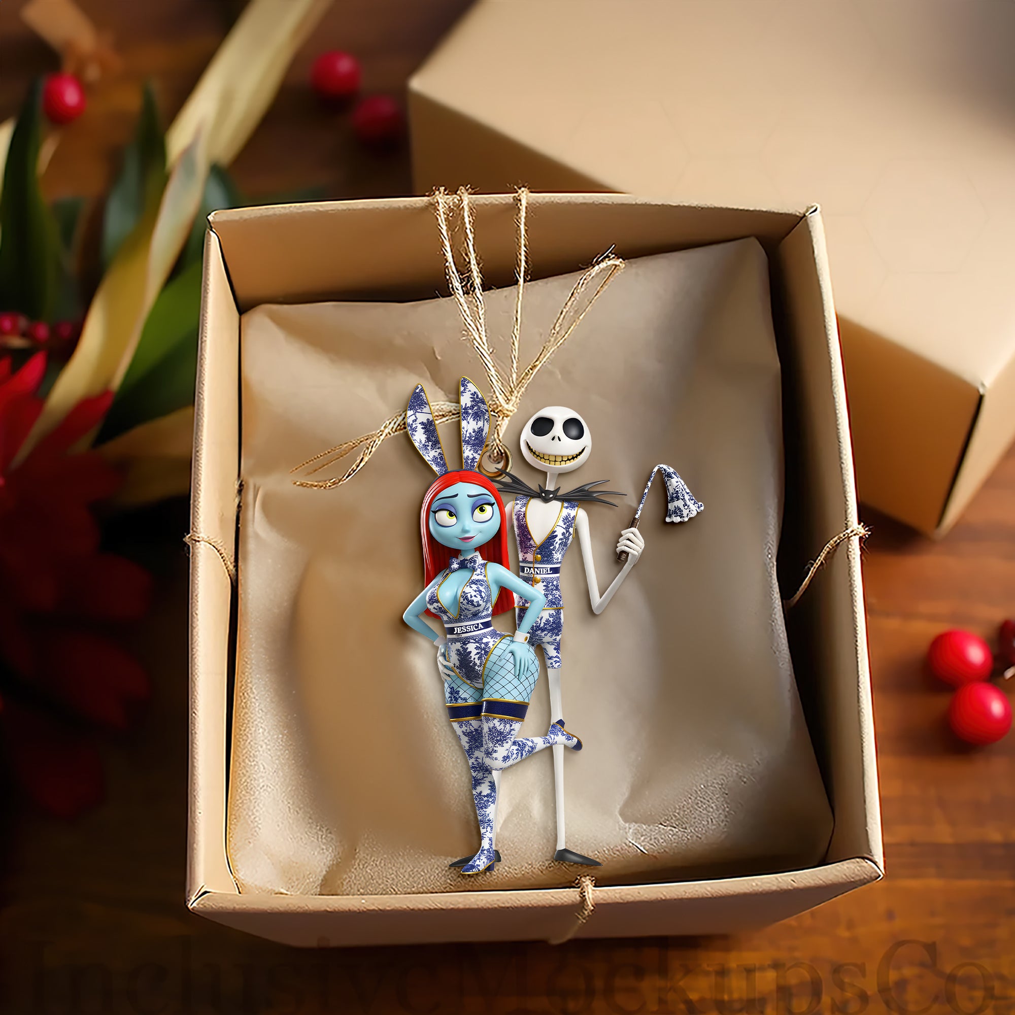 Playful Couple Christmas Ornament - Personalized Funny Gifts For Couple 06OHLU041025 - Image 3