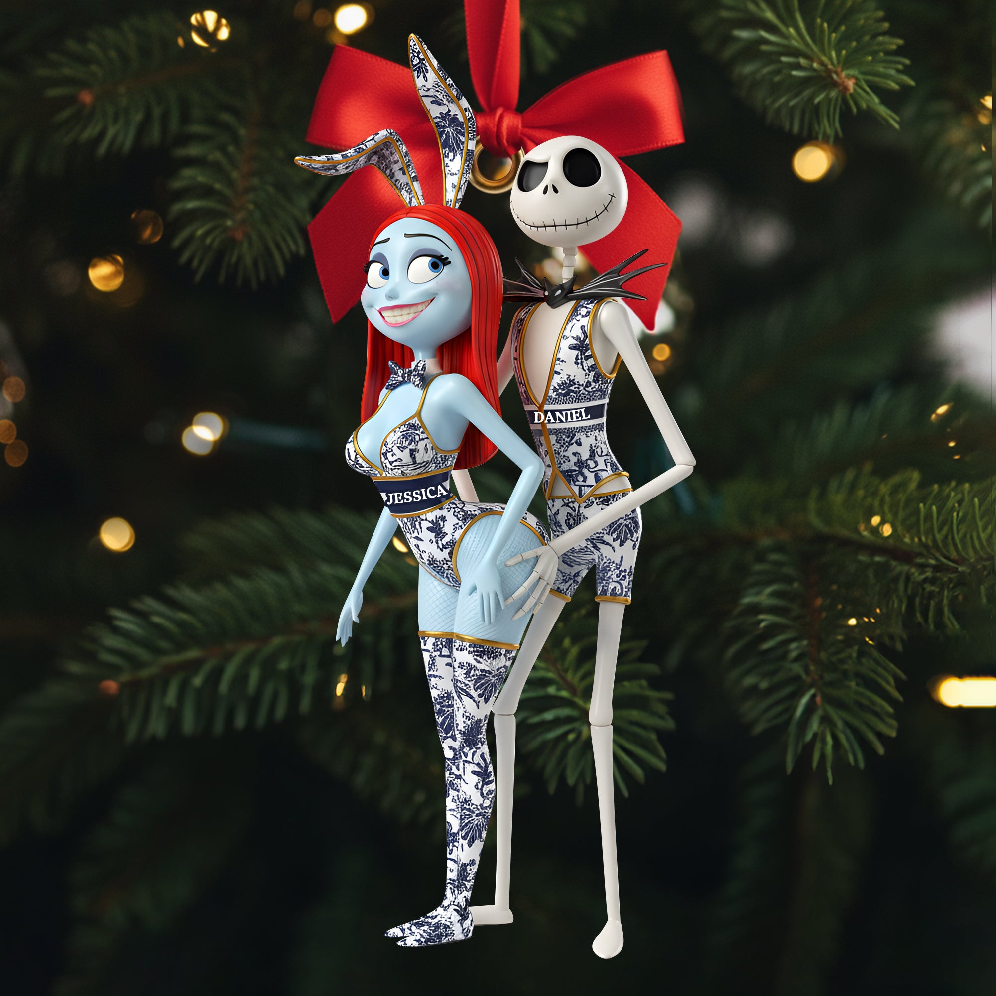 Playful Couple Christmas Ornament - Personalized Funny Gifts For Couple 06OHLU041025