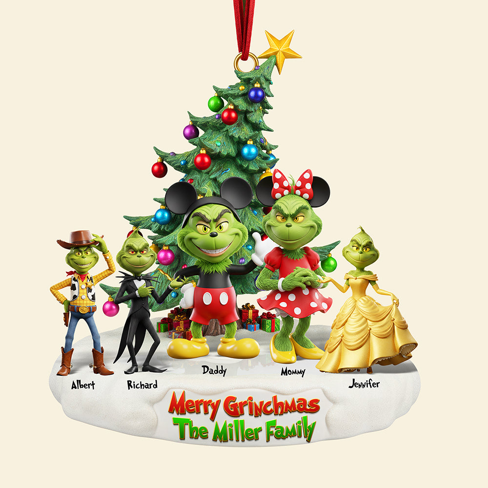 Playful Green Family Christmas Ornament - Personalized Gifts For Family 01naqn240925 - Image 3