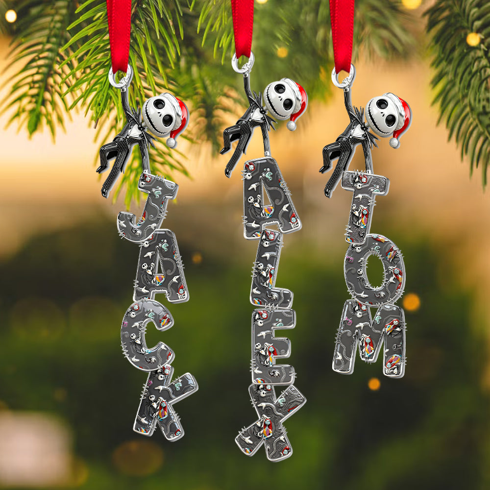 Playful Spooky Name Art Ornament, Personalized Gifts For Christmas 02qhtn281025 - Image 3