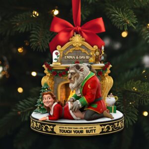 Playful Touchy Couple Ornament - Personalized Christmas Gift For Couples 04OHLU230925