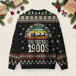Alternative view of Please Be Patient With Me Ugly Christmas Fuzzy Fleece Sweatshirt