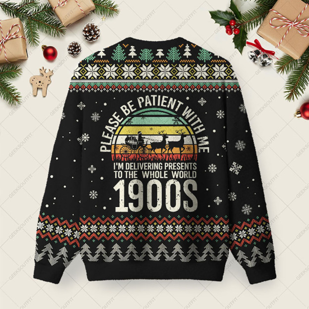 Alternative view of Please Be Patient With Me Ugly Christmas Fuzzy Fleece Sweatshirt