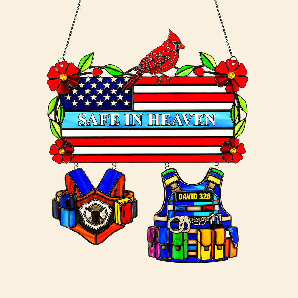 Police Heaven Cardinal Suncatcher - Personalized Gifts For Loved Ones 04ohta050925 - Image 4