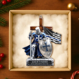 Alternative view of Police Knight Under God Ornament, Personalized Gifts For Police Officer, Captain, Sheriff,... 04qhtn131025