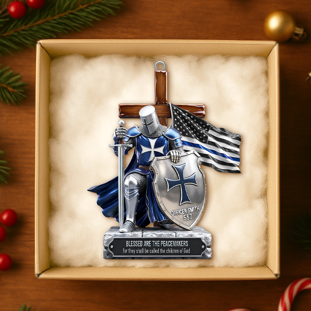Alternative view of Police Knight Under God Ornament, Personalized Gifts For Police Officer, Captain, Sheriff,... 04qhtn131025