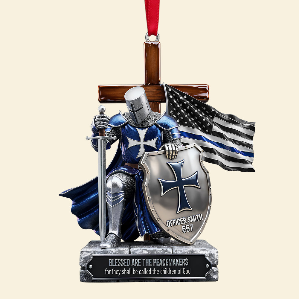 Police Knight Under God Ornament, Personalized Gifts For Police Officer, Captain, Sheriff,... 04qhtn131025 - Image 3