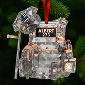 Alternative view of Police Vest Christmas Ornament - Personalized Gifts For Police Officer 04qhqn101025