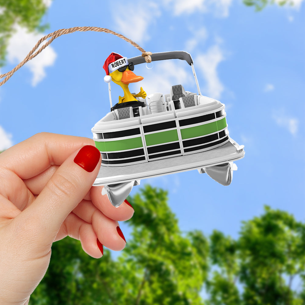 Pontoon Christmas Ornaments - Pontoon Duck Family - Custom Pontoon, Tritoon Gifts For Members - Image 3
