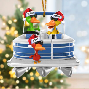 Alternative view of Pontoon Christmas Ornaments - Pontoon Duck Family - Custom Pontoon, Tritoon Gifts For Members