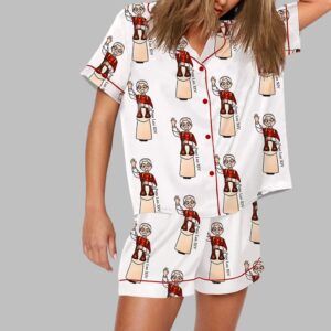 Alternative view of Pope Leo XIV First American Pope Print Pajama Set