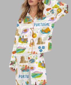 Portugal Vacation Silky Satin Pajama Set