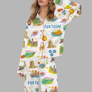 Portugal Vacation Silky Satin Pajama Set