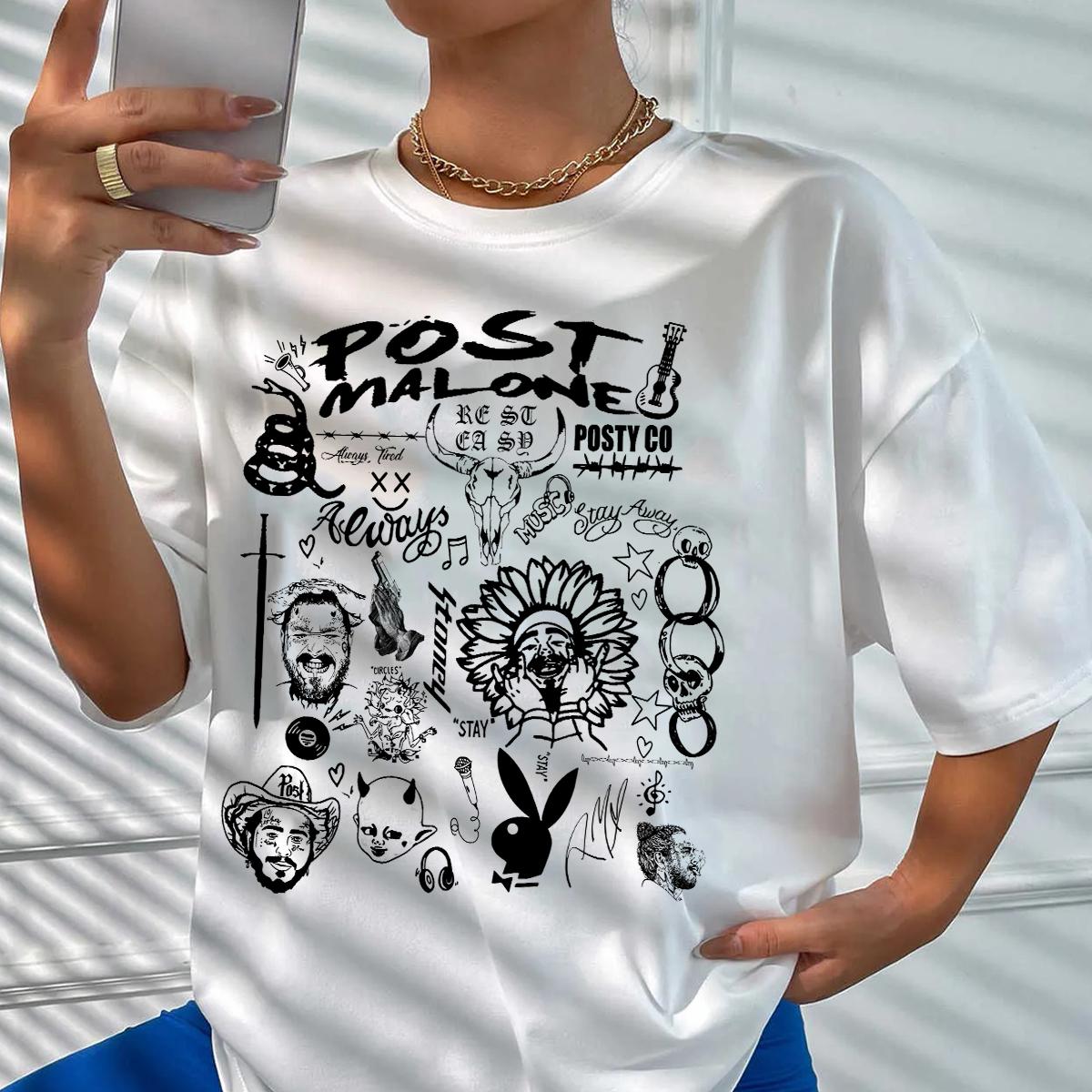 Post Malone Music Rap Vintage Graphic Shirt - Image 3