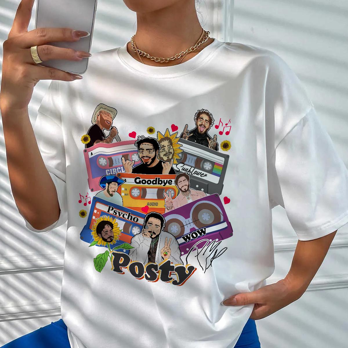 Post Malone Music Rap Vintage Graphic Shirt - Image 2