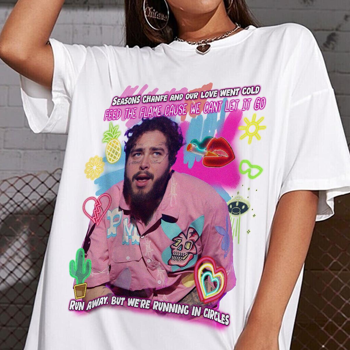 Post Malone Music Rap Vintage Graphic Shirt - Image 2