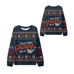Alternative view of Pour Some Gravy On Me Thanksgiving Ugly Sweater - Grishko.com